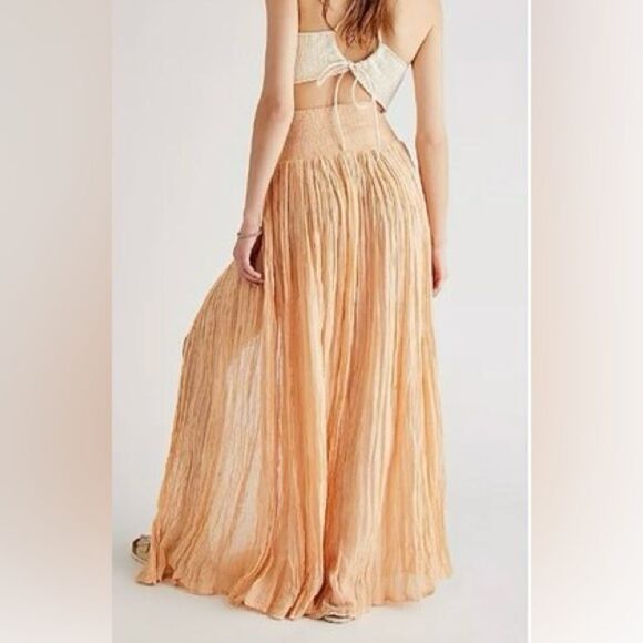 NWT FREE PEOPLE X JENS PIRATE BOOTY Sz M LAPIS MAXI SKIRT - Picture 2 of 3